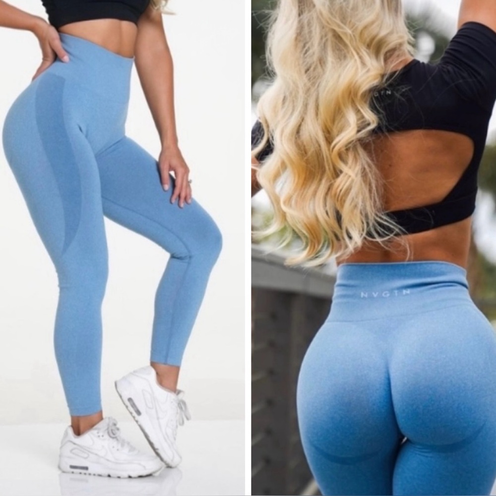 NVGTN Contour Seamless Leggings In Blue Size Medium